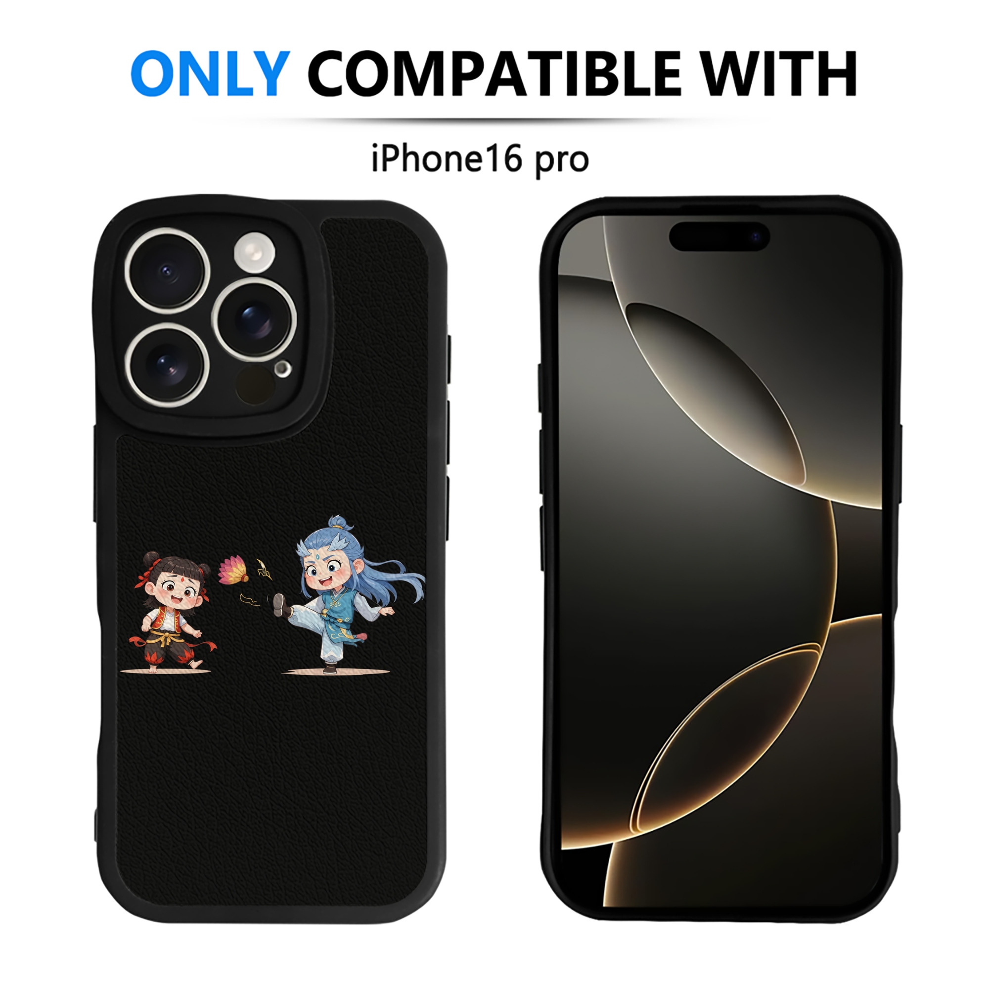 （画像用） Ne Zha 2 ナタ 魔童の大暴れ 【iPhone 16シリーズ対応】シリコンスマホケース（レザー調） 材質：シリコン
